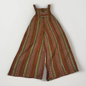Vintage Gardenbell Shop Wide Leg Overalls – Boho Woven Jumpsuit - Sz Small
